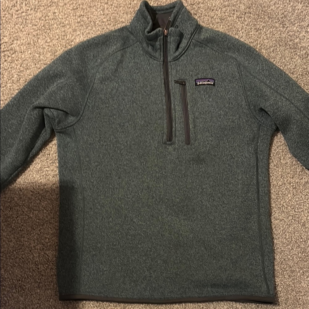 Patagonia Green Zip Up Sweater Cozy Fleece